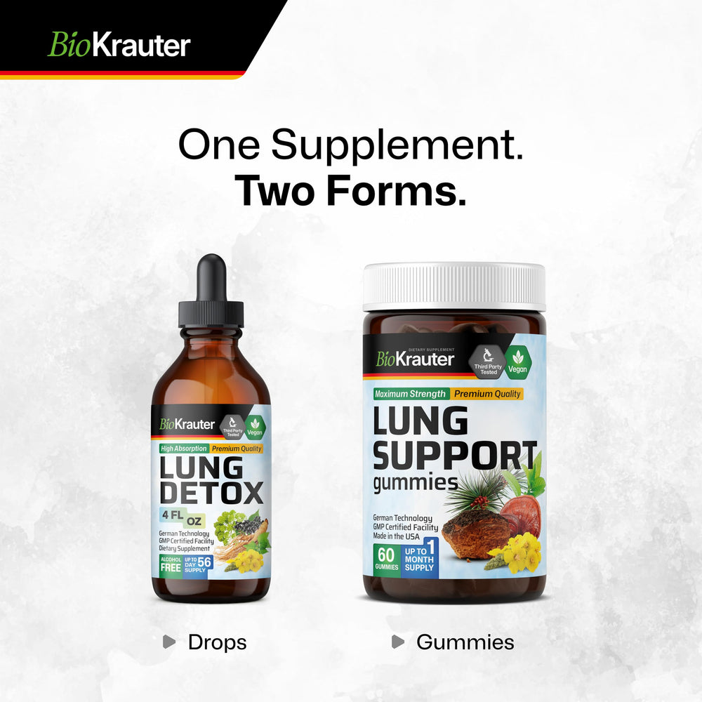 BIO KRAUTER Lung Detox Drops ginseng root close-up highlighting energizing profile