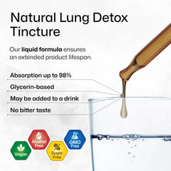 BIO KRAUTER Lung Detox Drops bottle label highlights mullein with earthy aroma