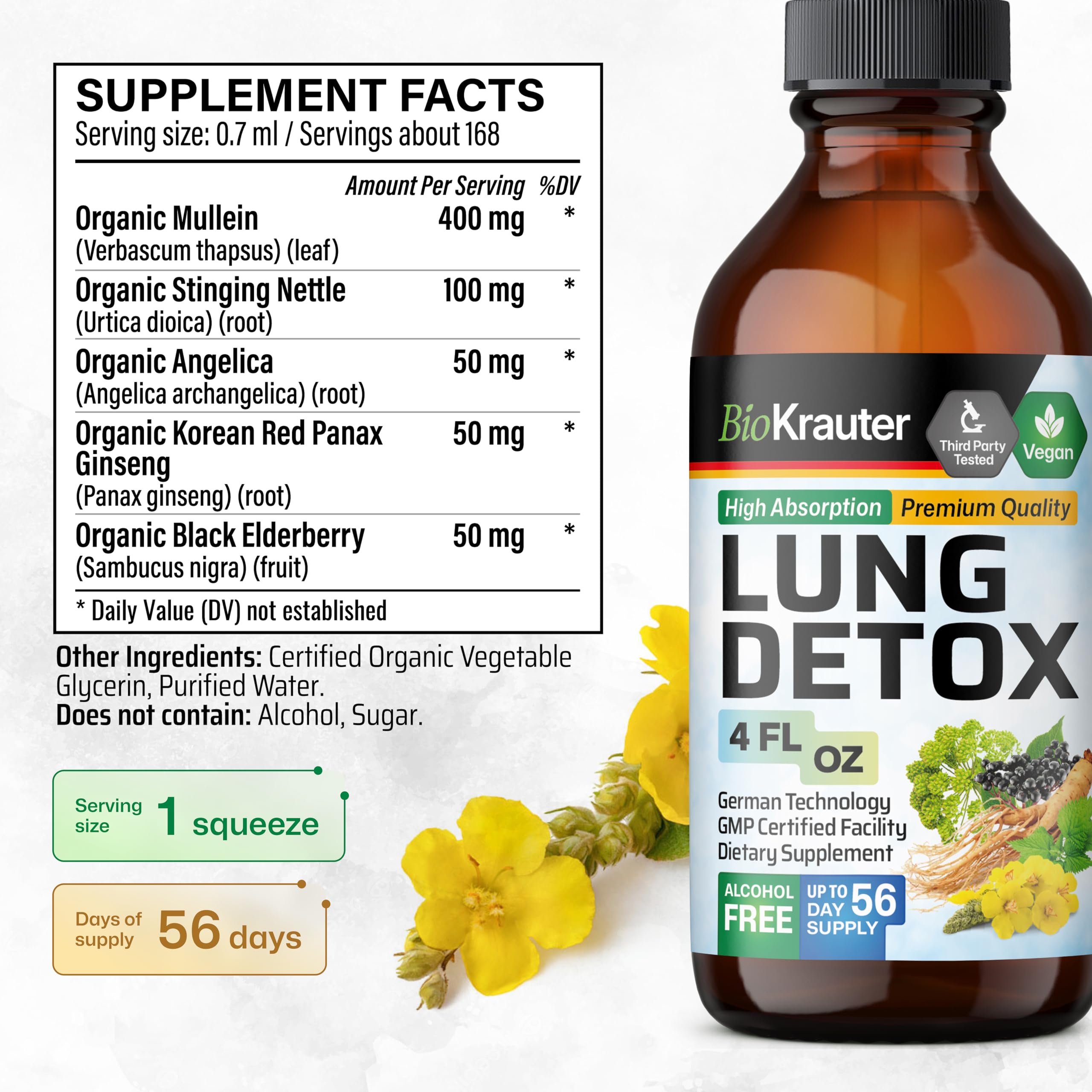 BIO KRAUTER Lung Detox Drops mixed with water for convenient daily intake