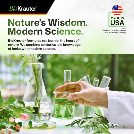 BIO KRAUTER mushroom drops dispense demonstrates easy direct under-tongue use