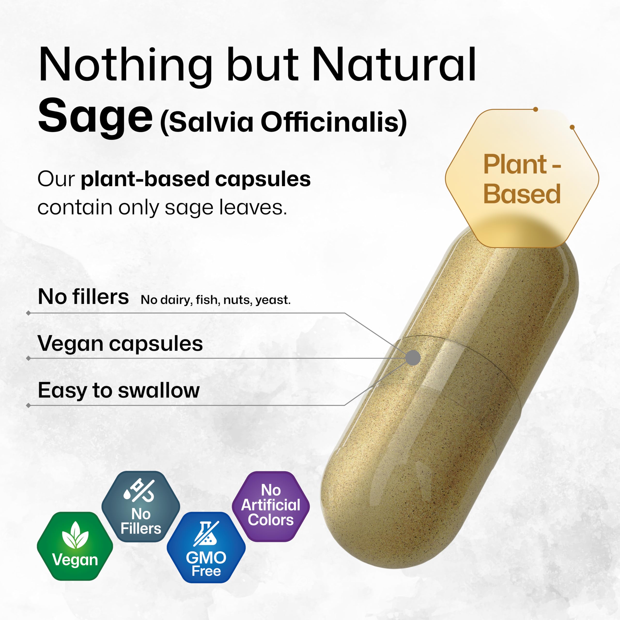 BIO KRAUTER Sage Capsules on wood surface for everyday wellness routine.