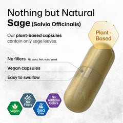 BIO KRAUTER Sage Capsules on wood surface for everyday wellness routine.