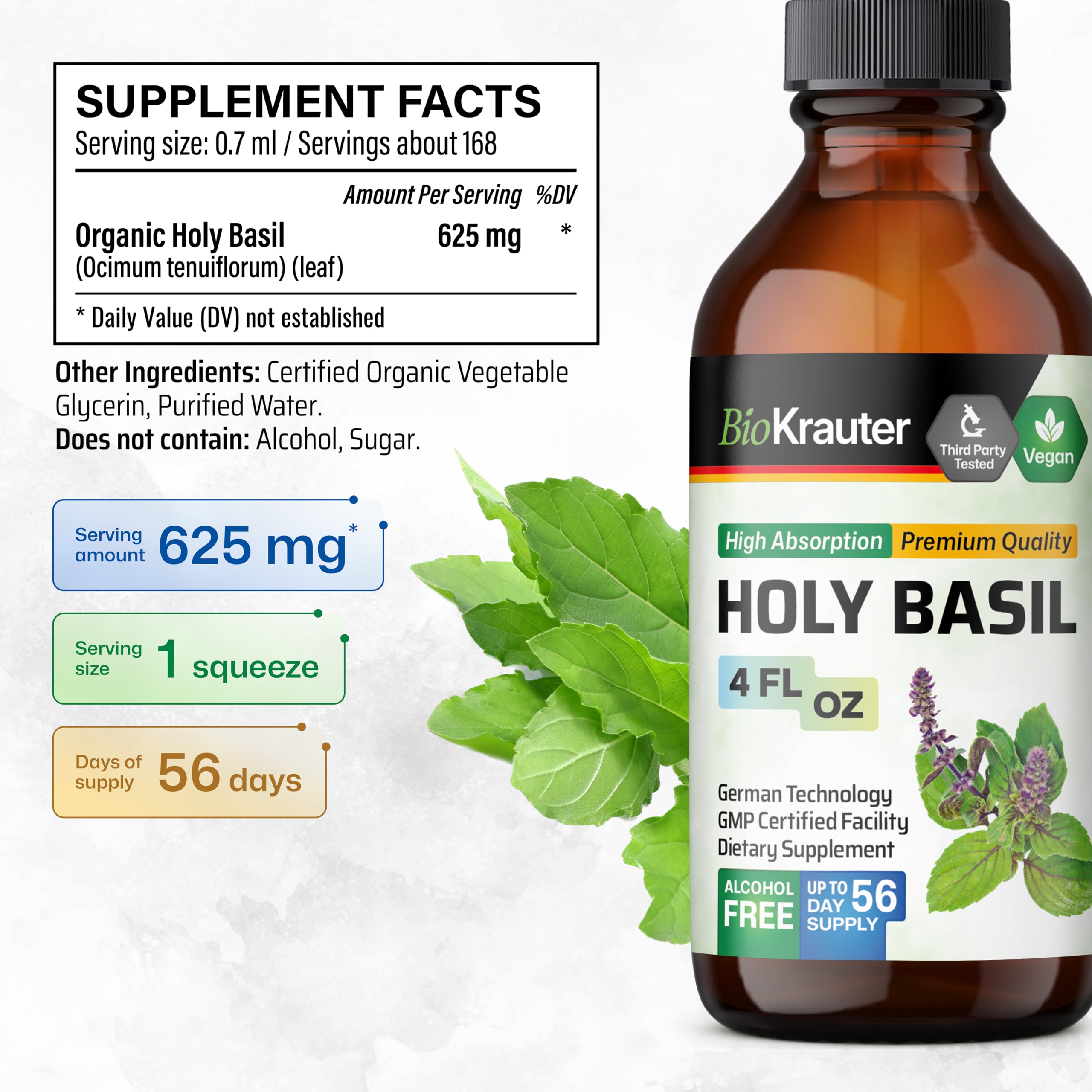 BIO KRAUTER Tincture dropper in use to add to tea or water.
