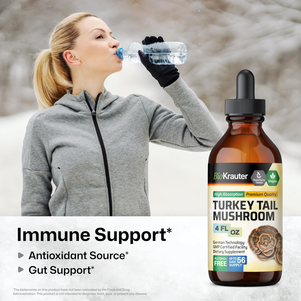 BIO KRAUTER turkey tail drops under tongue quick-use option.