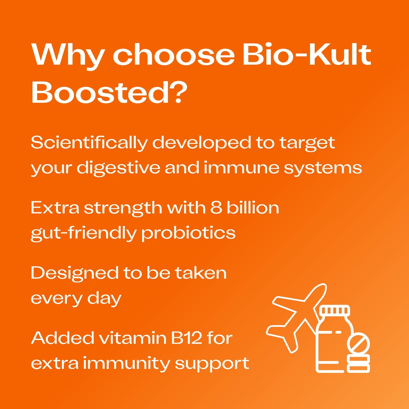 Bio-Kult Boosted capsules closeup highlighting the multi-strain formulation for digestion.