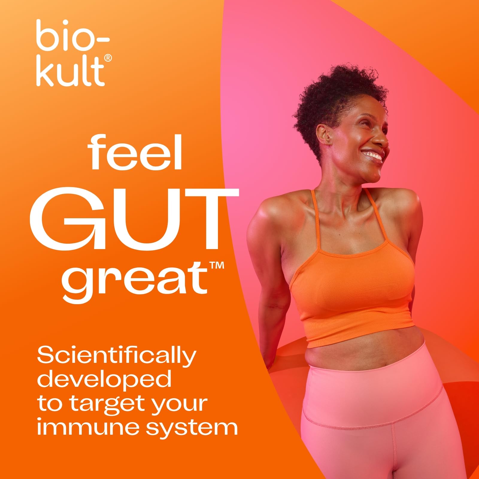 Bio-Kult Boosted wellness scene emphasizes daily digestion and overall well-being.