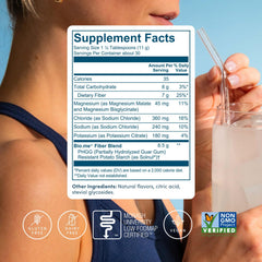 Bio.me daily prebiotic fiber lemonade mixed water demonstrates versatile mix-in