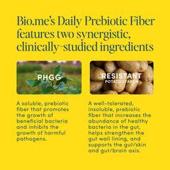 Bio.me nutrition label close-up notes vegan gluten-free dairy-free and glyphosate-free features