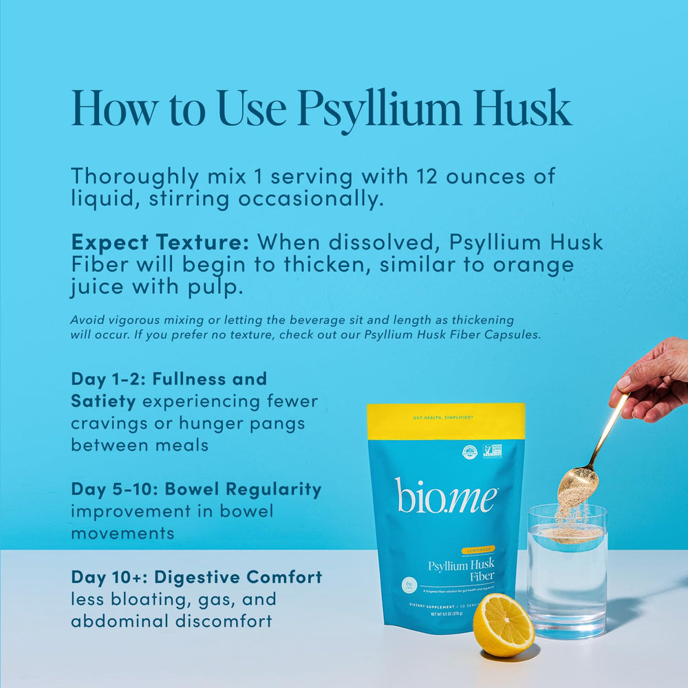 Bio.me Psyllium Husk Powder dissolved in water ready to drink.