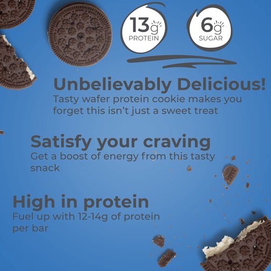 Close-up of BIO NUTRITIONAL Power Crunch whey bar to highlight texture and flavor