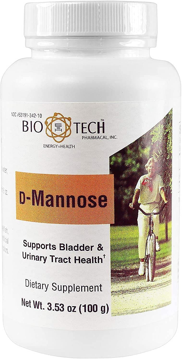 Bio-Tech Pharmacal D-Mannose powder bottle for daily urinary support.