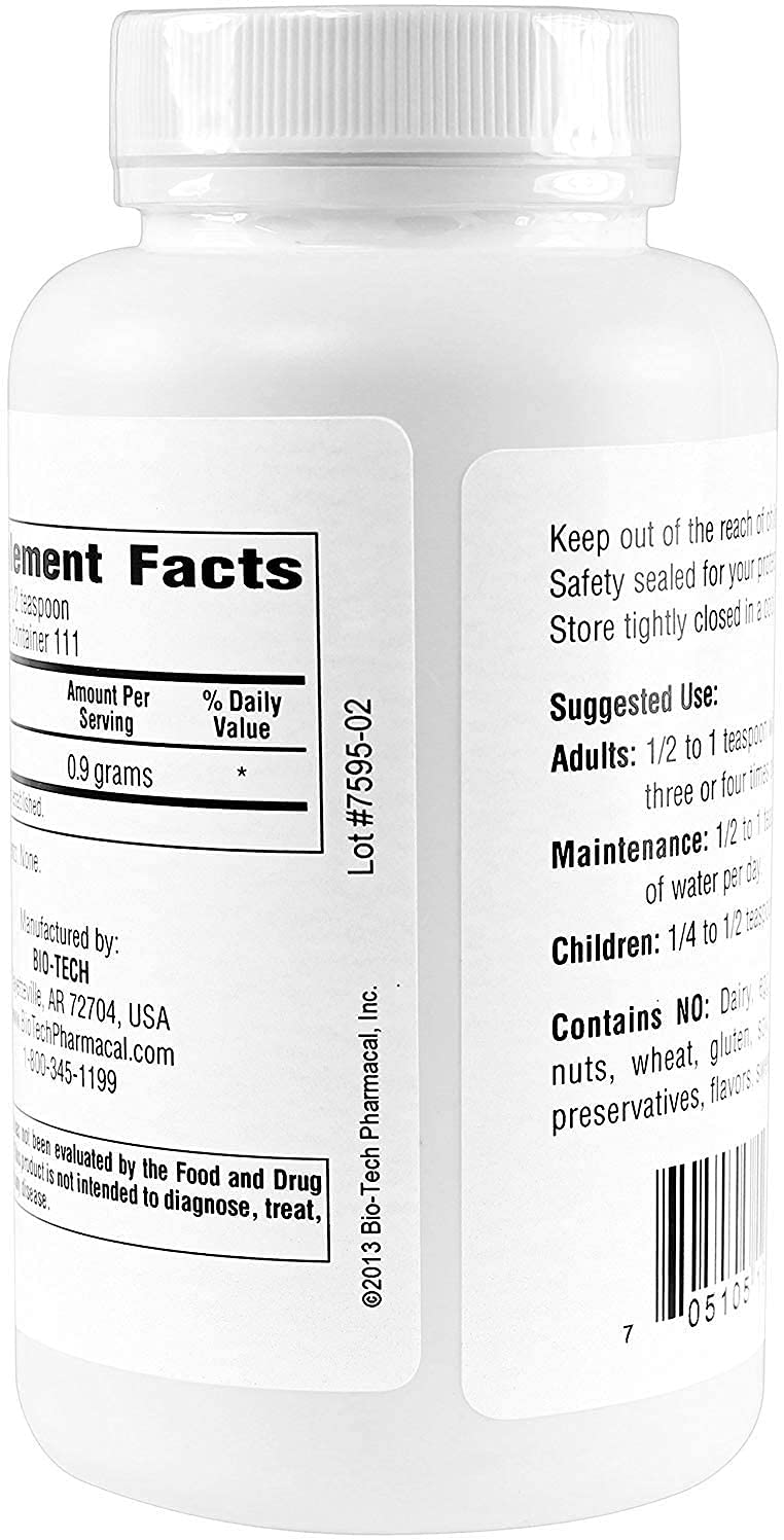 D-Mannose powder dissolving in water for convenient mixing.