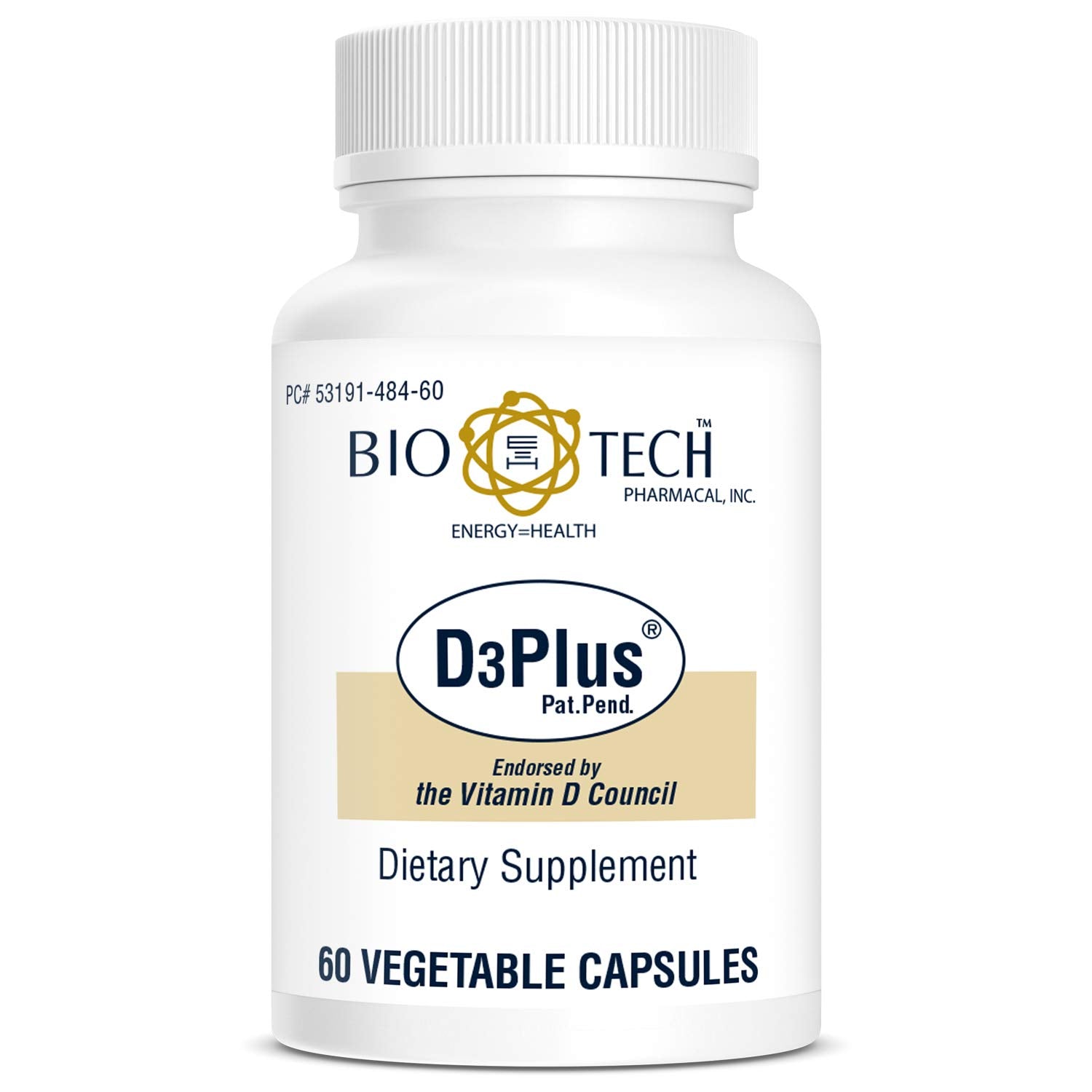 Bio-Tech Pharmacal D3Plus capsules close-up with D3 and minerals