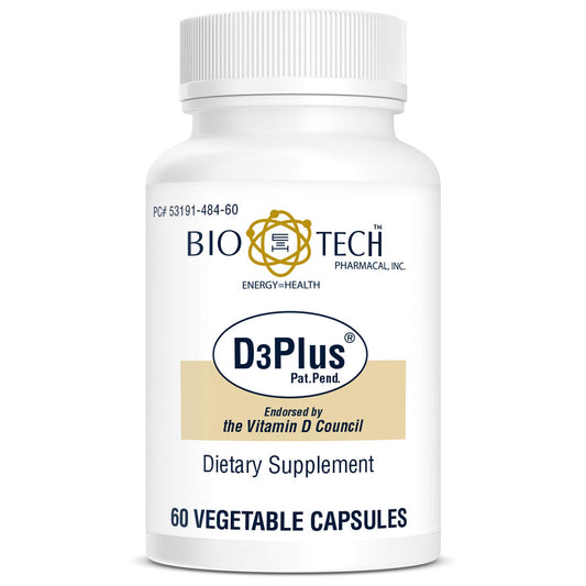 Bio-Tech Pharmacal D3Plus capsules close-up with D3 and minerals