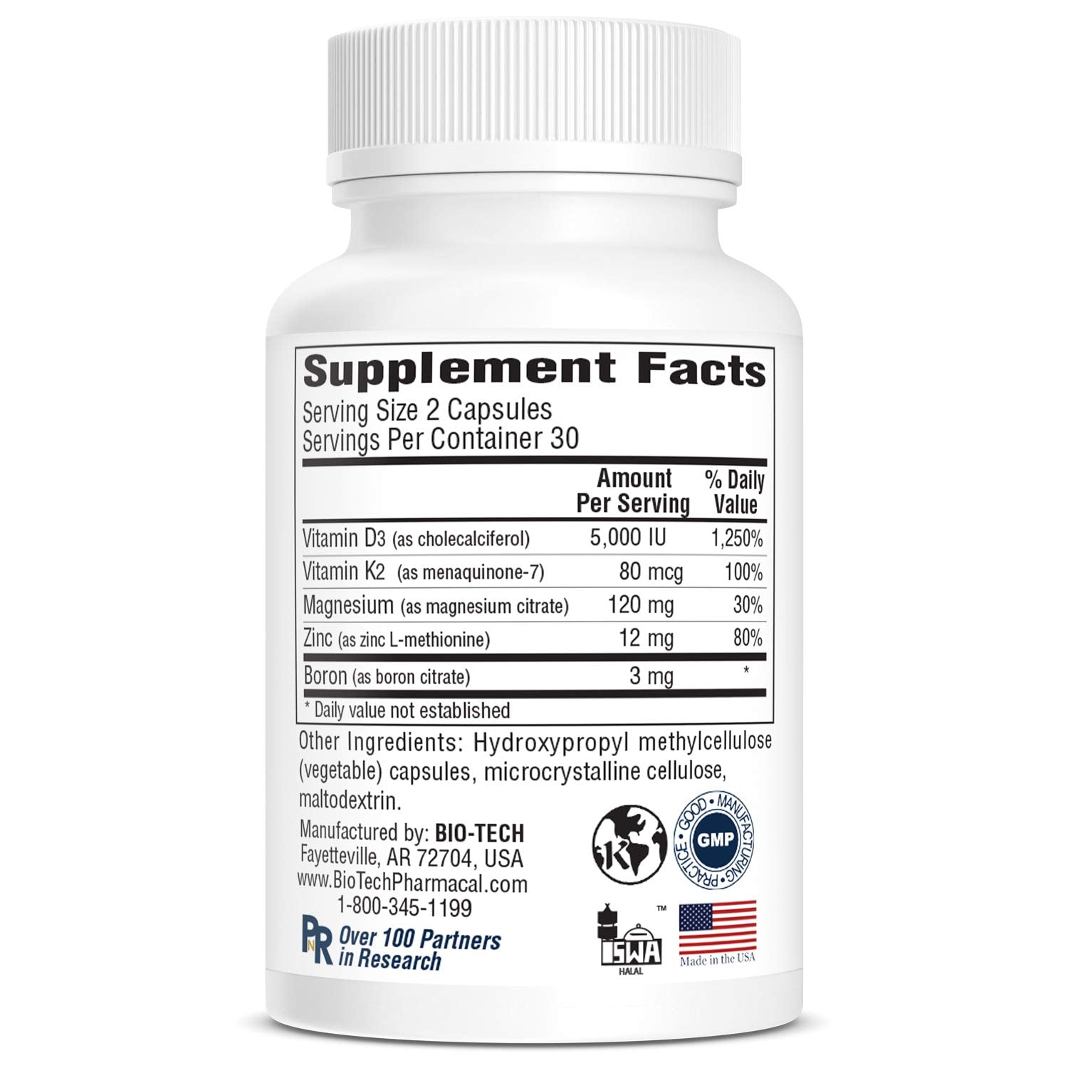 Bio-Tech Pharmacal D3Plus bottle shown for daily bone and immune support