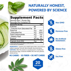 BioTrust Keto Elevate nutrition panel highlighting 5 g C8 per serving.