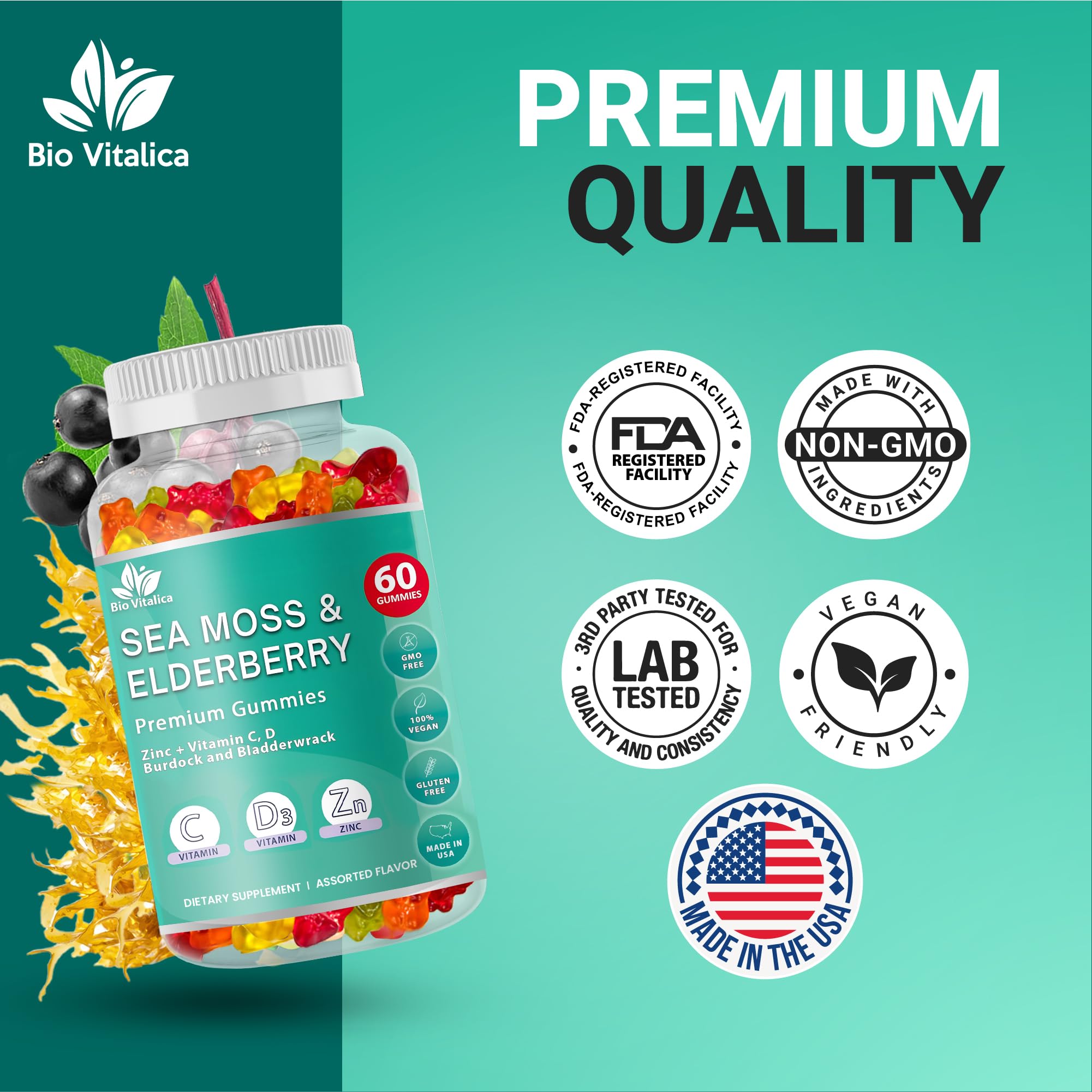 BIO VITALICA Sea Moss Gummies adults taking daily routine