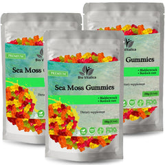 BIO VITALICA Sea Moss Gummies bottle with colorful flavors and chewable convenience.