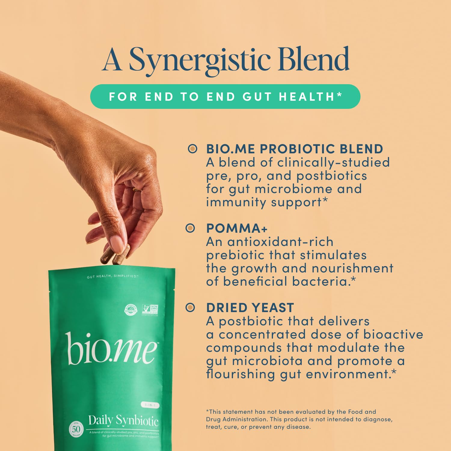 Bio.me Synbiotic 3-in-1 packaging box with eco-friendly packaging