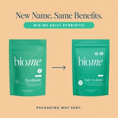 Bio.me Synbiotic 3-in-1 vegan symbol on packaging