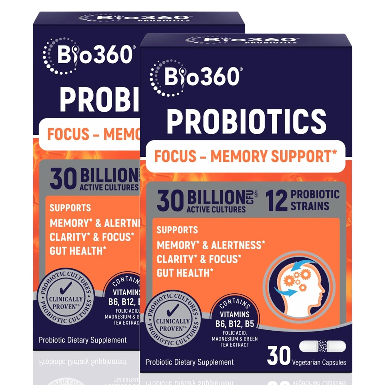 Bio360 Cognitive Support bottle front for daily brain health and focus.