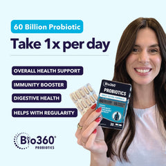 Bio360 organic prebiotics powering beneficial bacteria for digestion.