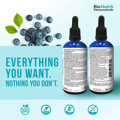 Bio Absorb melatonin dropper highlighting convenient sublingual administration before bed.