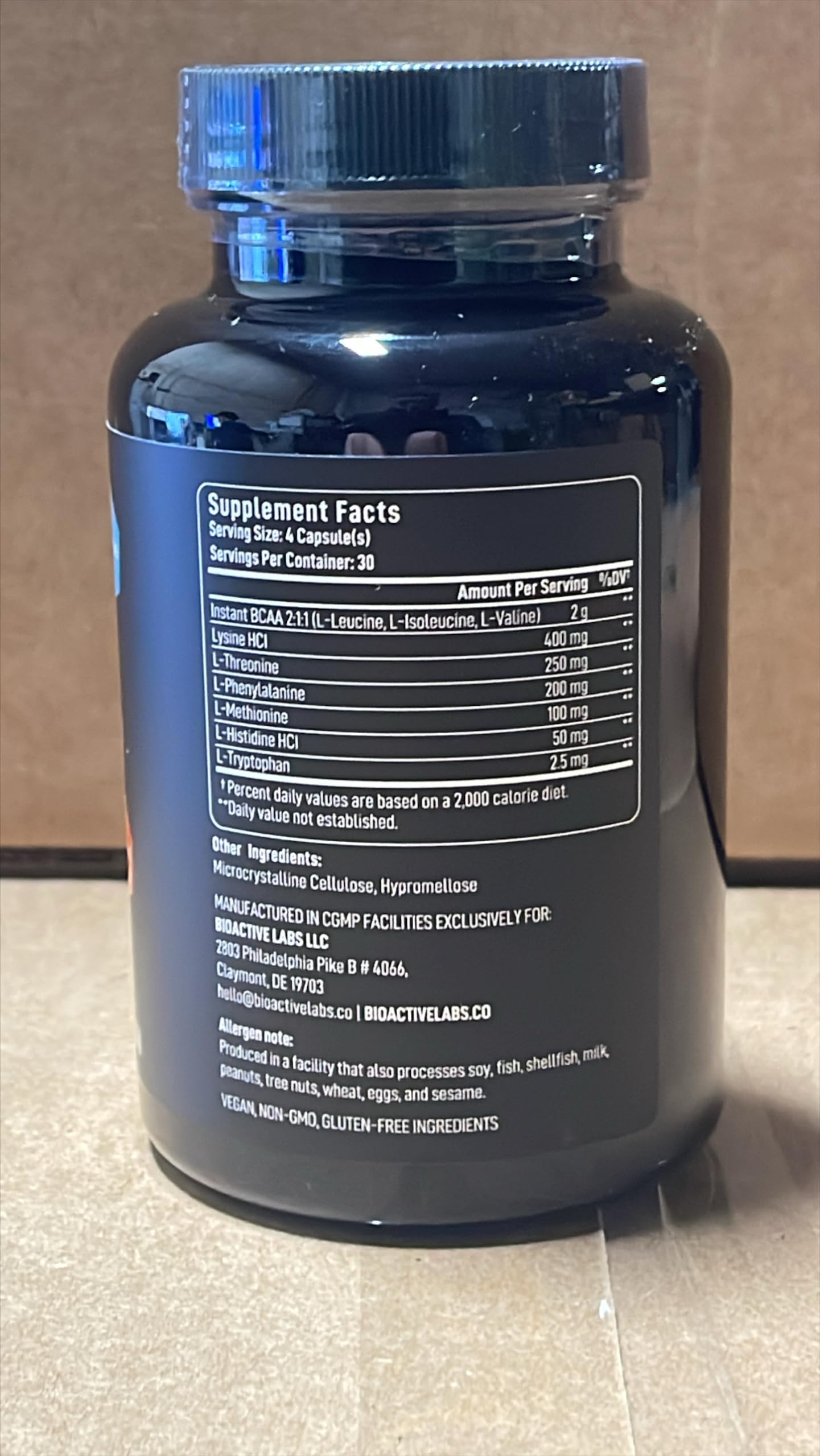 BIOACTIVE LABS balanced amino acids dose aids daily protein metabolism.