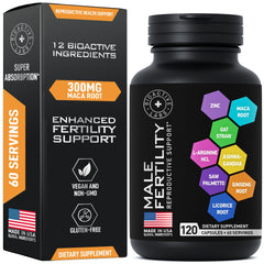 BIOACTIVE LABS Fertility for Men bottle promotes daily vitality and focus.
