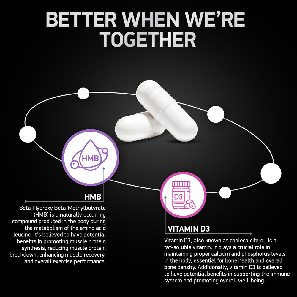 Bioactive Labs HMB D3 science image; emphasizes HMB and D3 synergy.