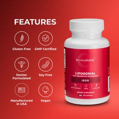 BioAvailable Liposomal Iron purity testing seal on packaging