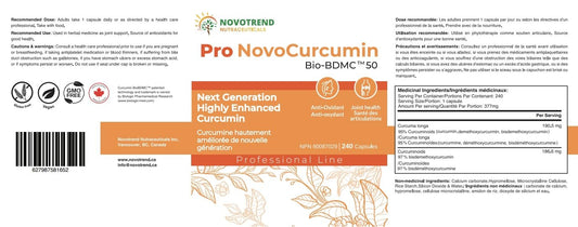 BIOBDMC Pro NovoCurcumin capsules close-up highlighting potency