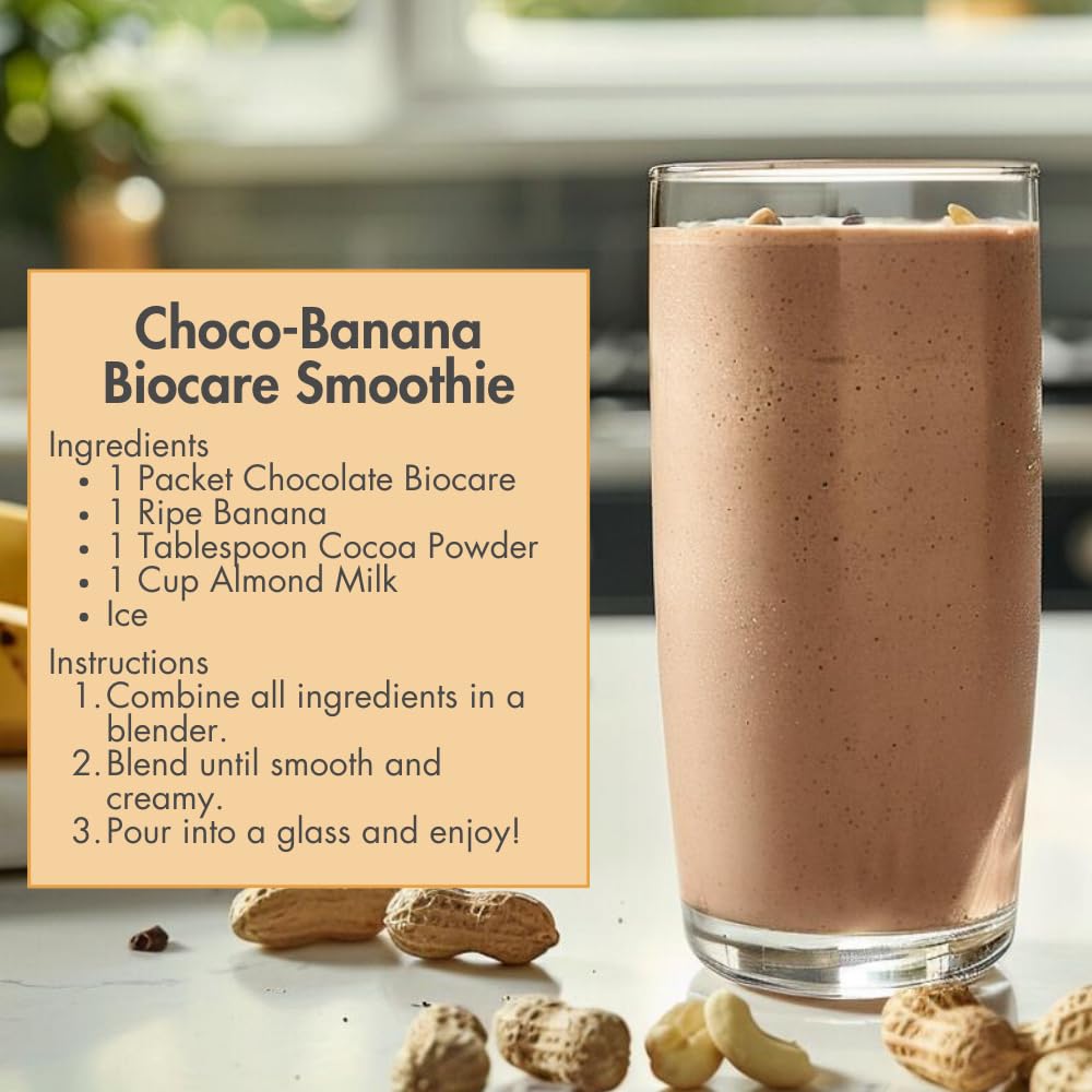 Biocare nutrition label shows 26 vitamins and minerals.