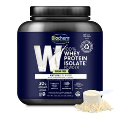 Biochem Whey Isolate front bag showing grass-fed protein quality