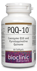 Bioclinic Naturals CerebroVital PQQ-10 bottle close-up for daily cognitive support.