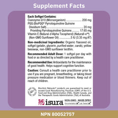 CerebroVital PQQ-10 label on bottle highlighting antioxidant support.