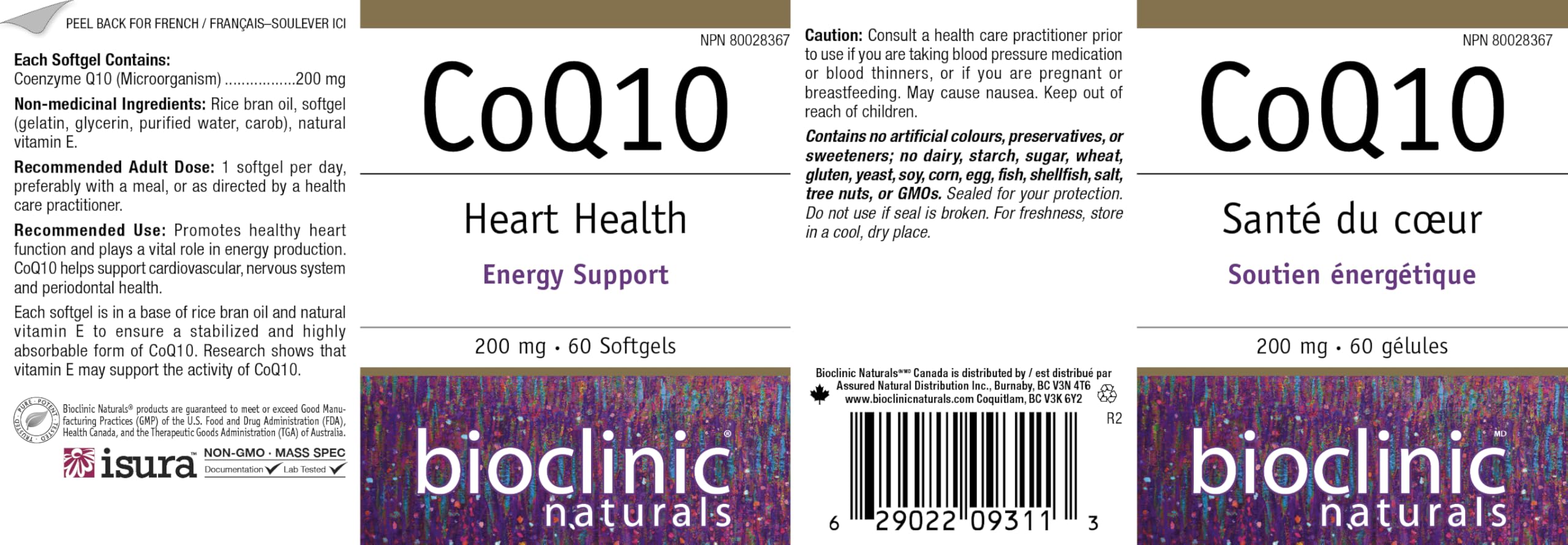 Bioclinic Naturals CoQ10 200 mg shown as allergen-conscious formulation for sensitive diets