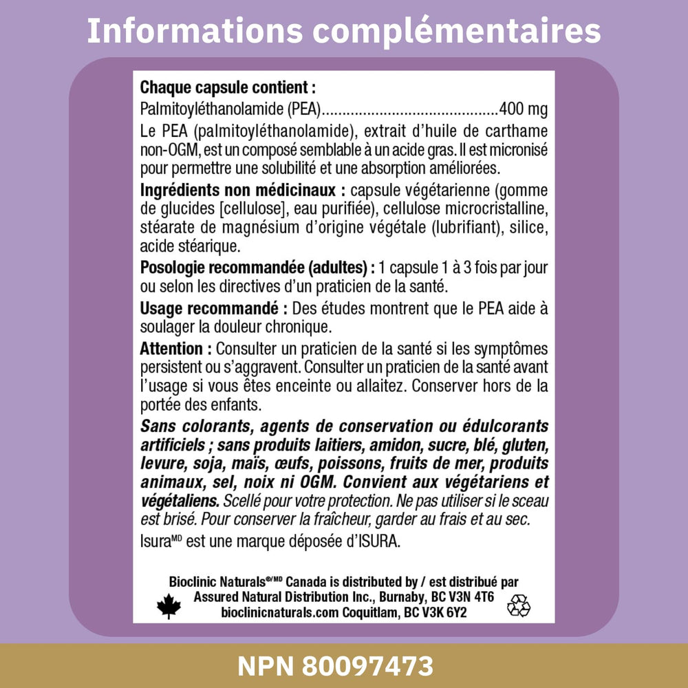 Bioclinic Naturals micronized PEA closeup for improved bioavailability