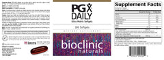 Bioclinic Naturals PGX Daily Ultra Matrix Softgels close-up of capsules for on-the-go use.