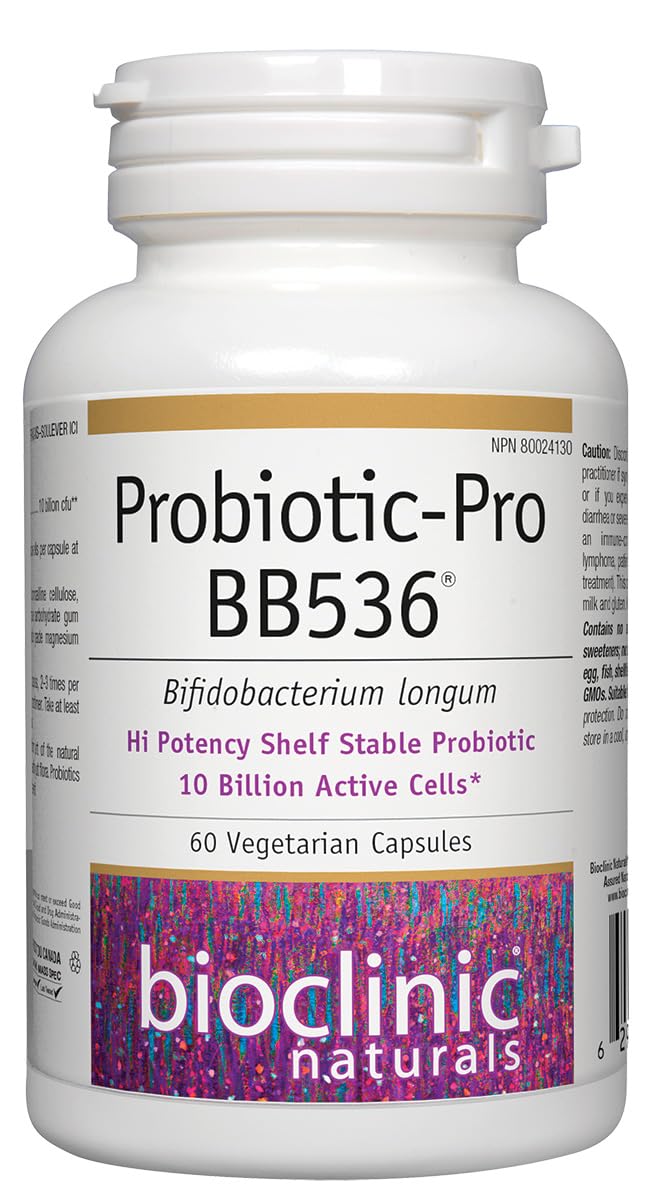 Bioclinic Naturals Probiotic Pro BB536 bottle front for daily gut support