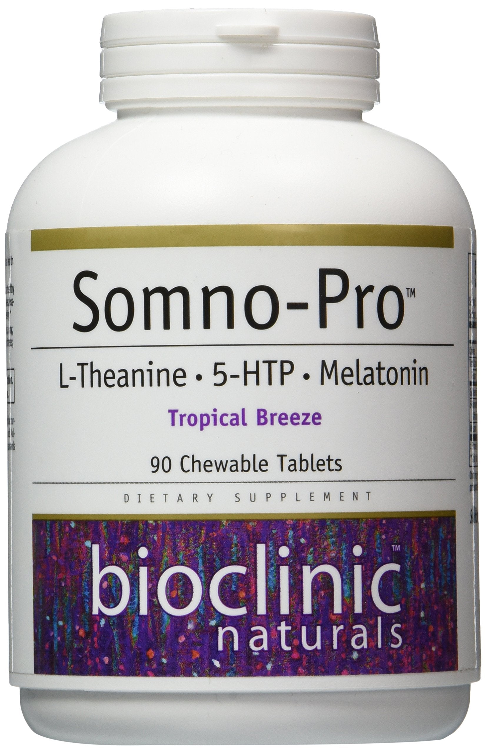 Bioclinic Naturals Somno Pro Tropical Breeze 90 chewables in pack for restful sleep potential.
