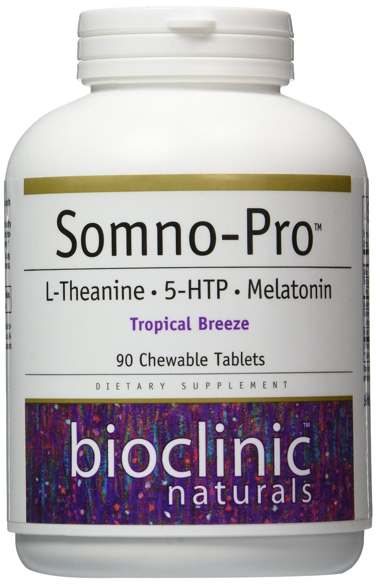 Bioclinic Naturals Somno Pro Tropical Breeze 90 chewables in pack for restful sleep potential.