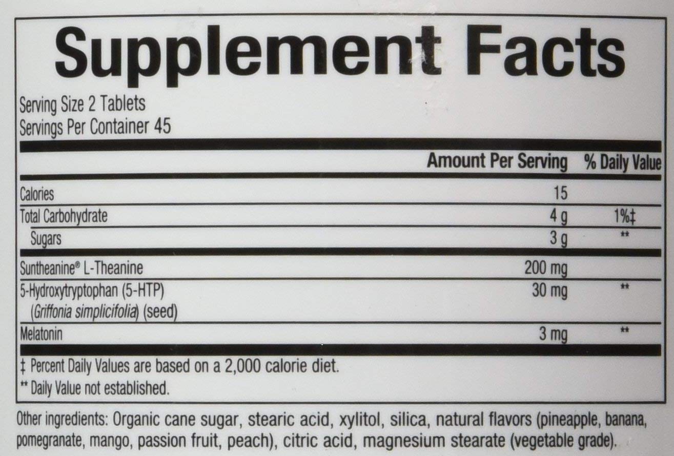 Bioclinic Naturals Somno-Pro tropical breeze label close-up emphasizes flavor and allergen-free formula