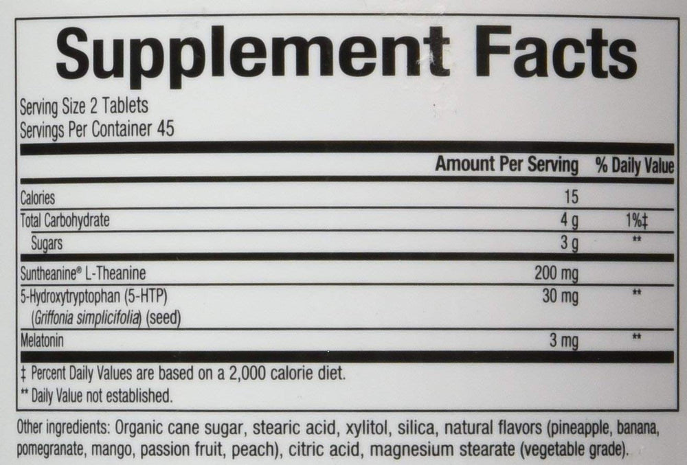 Bioclinic Naturals Somno-Pro tropical breeze label close-up emphasizes flavor and allergen-free formula