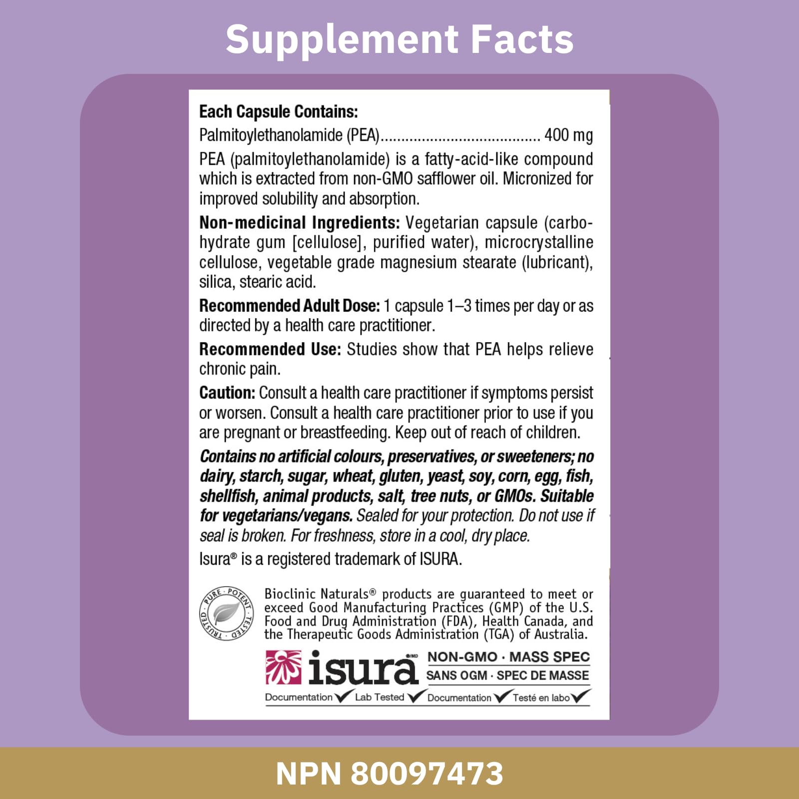 Bioclinic Naturals vegan label closeup confirms allergen friendly composition