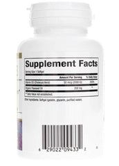 Close-up of Bioclinic Naturals Vitamin D3 softgels with flaxseed oil carrier