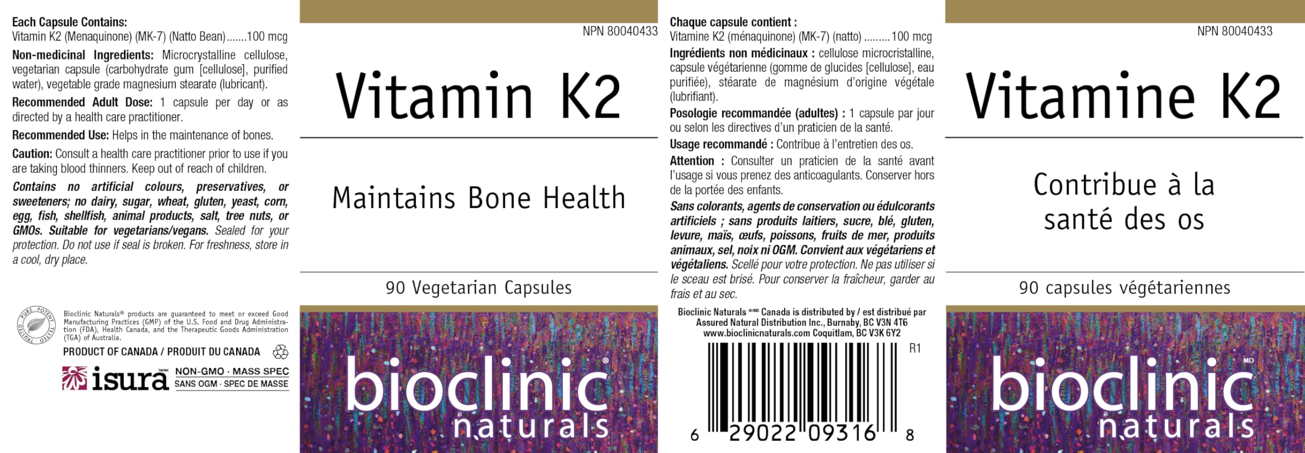 Bioclinic Naturals vitamin k2 capsule arrangement ready for daily routine