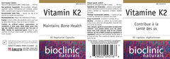 Bioclinic Naturals vitamin k2 capsule arrangement ready for daily routine