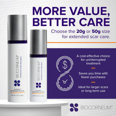 BIOCORNEUM close-up of crosslinked silicone texture for scar care.