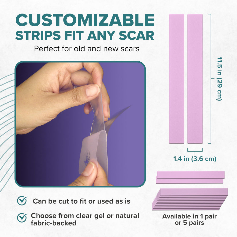 BIODERMIS silicone sheet can be trimmed to fit the exact scar length.